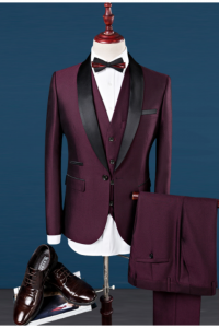 LV06-BLUSILKST-Maroon Tuxedo Rental Sale Purchase Ready made Malaysia Kuala Lumpur Selangor