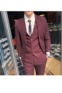 YT09-BLUYECHEQ-2XL MARCHQ preorder Maroon c Tuxedo Rental Sale Purchase Ready made Malaysia Kuala Lumpur Selangor