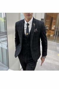 YT17-BLKDKCHQ-1XL Black YT18 YT18A Tuxedo Rental Sale Purchase Ready made Malaysia Kuala Lumpur Selangor (2)